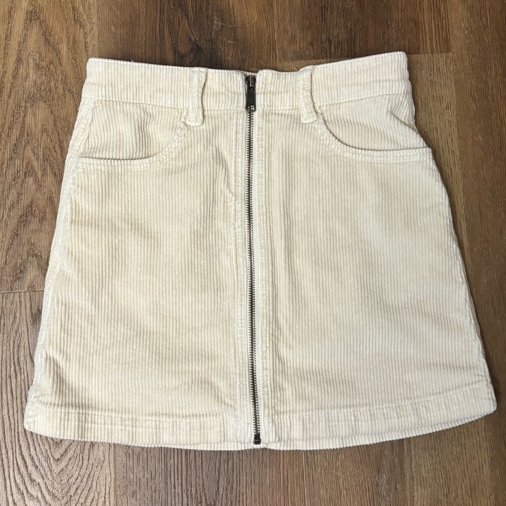 American Eagle Outfitters Beige Corduroy Mini Skirt